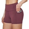 image:imagebaleaf Womens High Waist Biker Shorts with 3 PocketsWine Redclassic