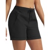 baleaf Women’s Hiking Shorts 5″ with Zipper Pockets(Black)