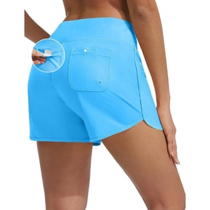 baleaf Women’s 3″ Swim Shorts with Velcro-Sealed Pockets(Blue)