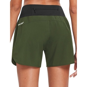 baleaf Women’s 5″ Workout Running Shorts with Liner Quick Dry Athletic(Army Green)