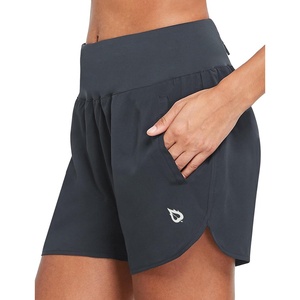 baleaf Women’s 5″ Workout Running Shorts with Liner Quick Dry Athletic(Grey)
