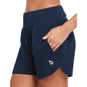 baleaf Women’s 5″ Workout Running Shorts with Liner Quick Dry Athletic(Navy)
