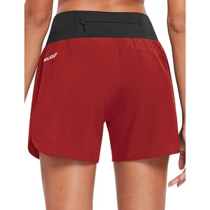 baleaf Women’s 5″ Workout Running Shorts with Liner Quick Dry Athletic(Red)