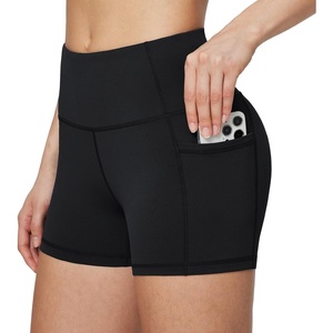 baleaf Women’s High Waist Biker Shorts with 3 Pockets(Black-classic)